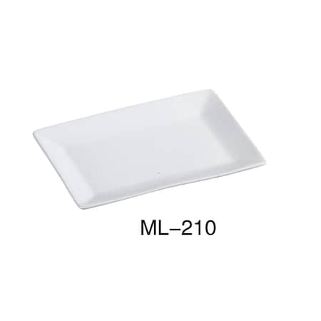 Yanco Porcelain Rectangular Plate, Super White - 10 x 7 in., 24PK ML-210